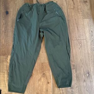 Athleta women’s dark Olive Joggers with Zippered Pockets
